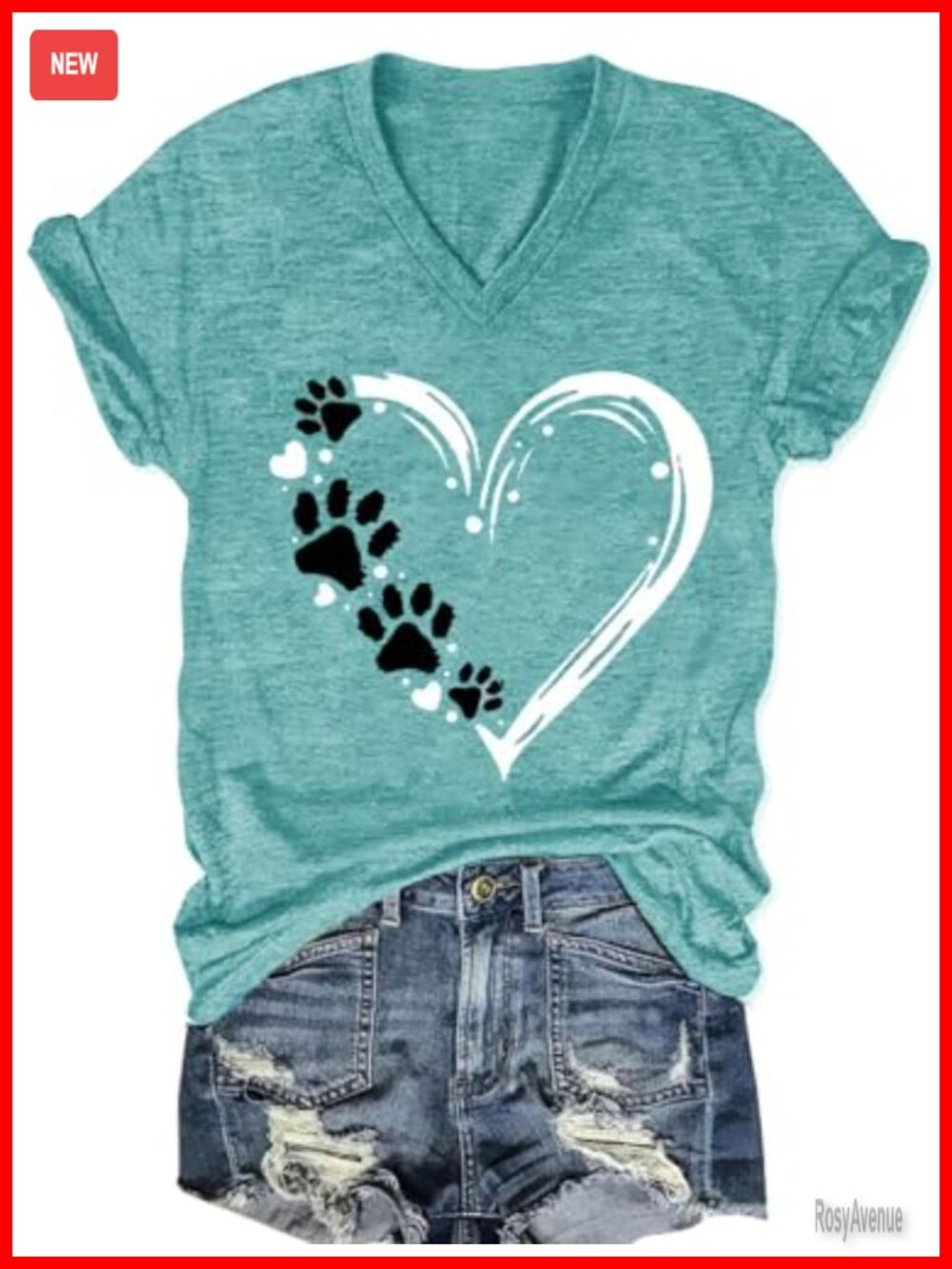 Floral Graphic Tee V-Neck Short Sleeve Floral Print Top Casual Summer